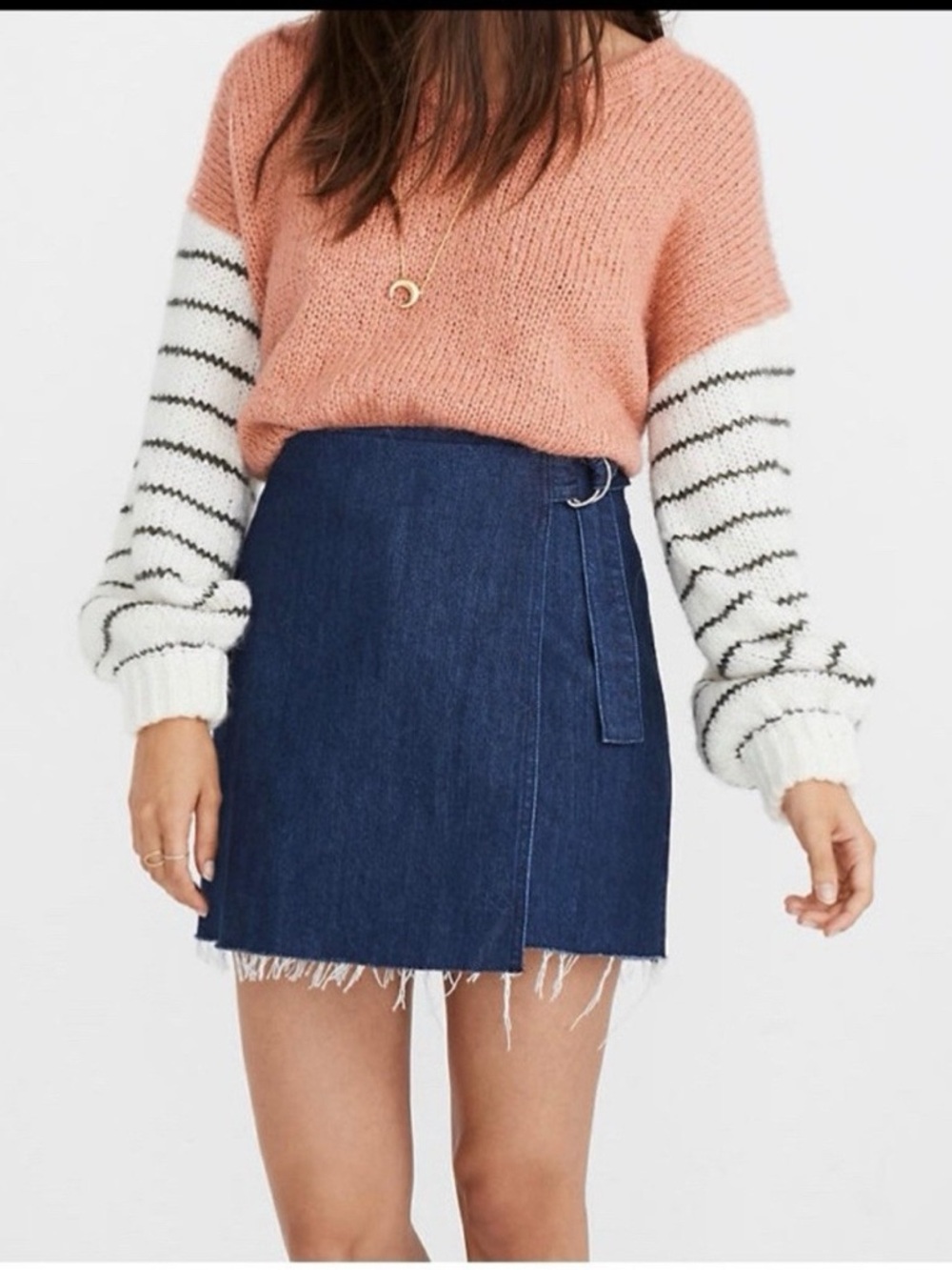 Madewell Plus Size Denim Wrap Mini Skirt